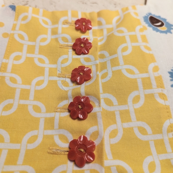 handmade VINTAGE PATTERN crop top calico S - Picture 11 of 11